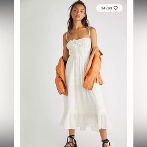 FREEPEOPLE NWT taking sides maxi dress white ivory